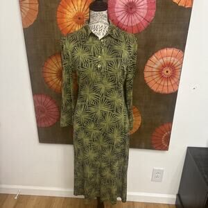 Diane Von Furstenberg 100% Silk Shirt Dress Chrysanthemum Print Classic Sz 8